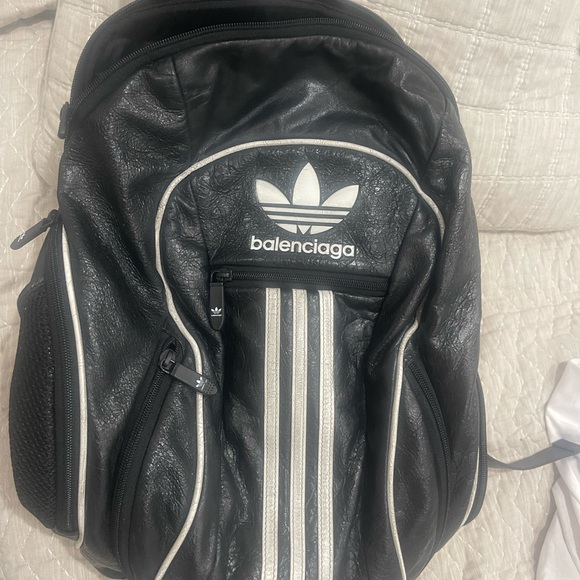 Balenciago and addidas large leather luxurious backpack very rare dustbag tags - Picture 1 of 6